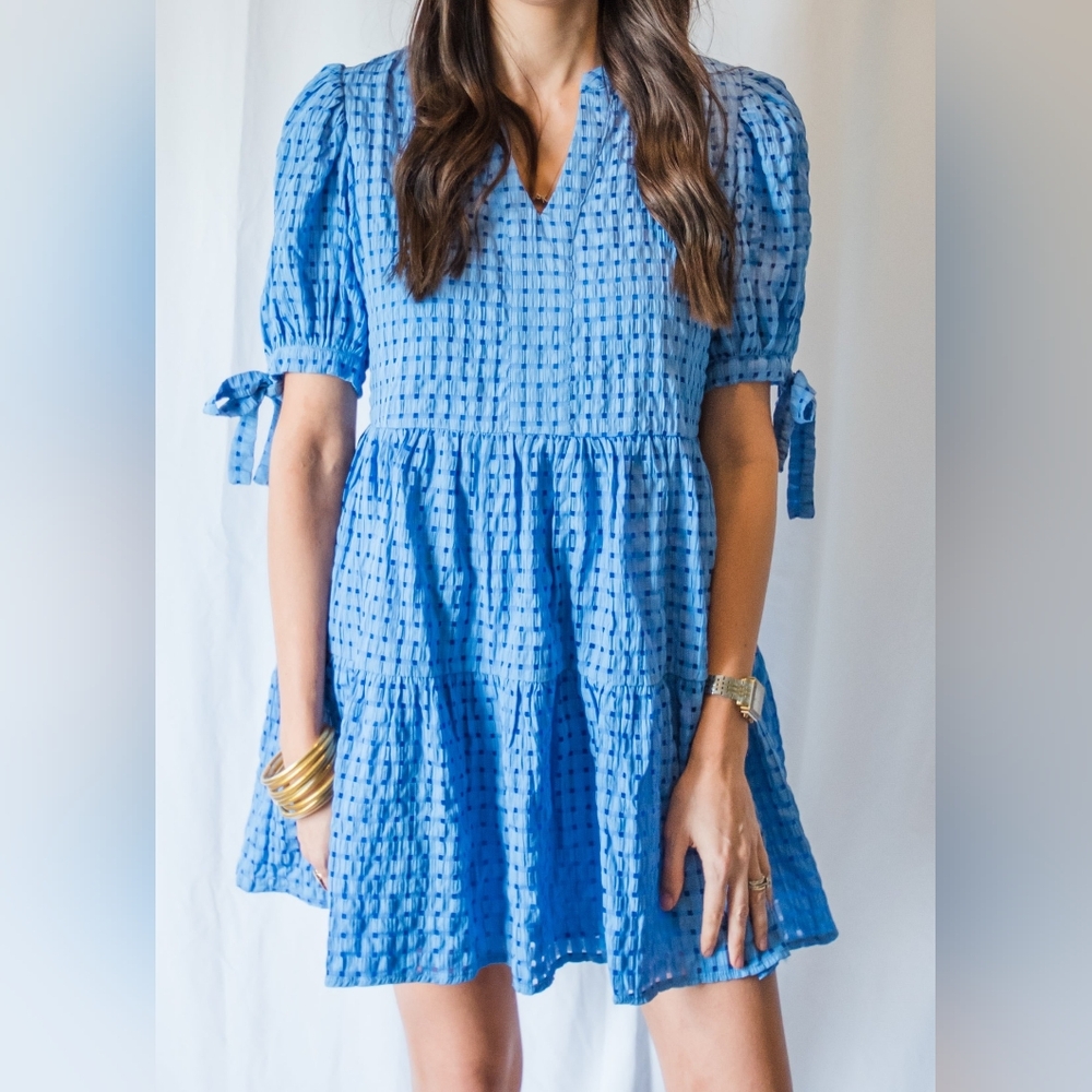 Pinch Blue Smocked Tiered Sundress